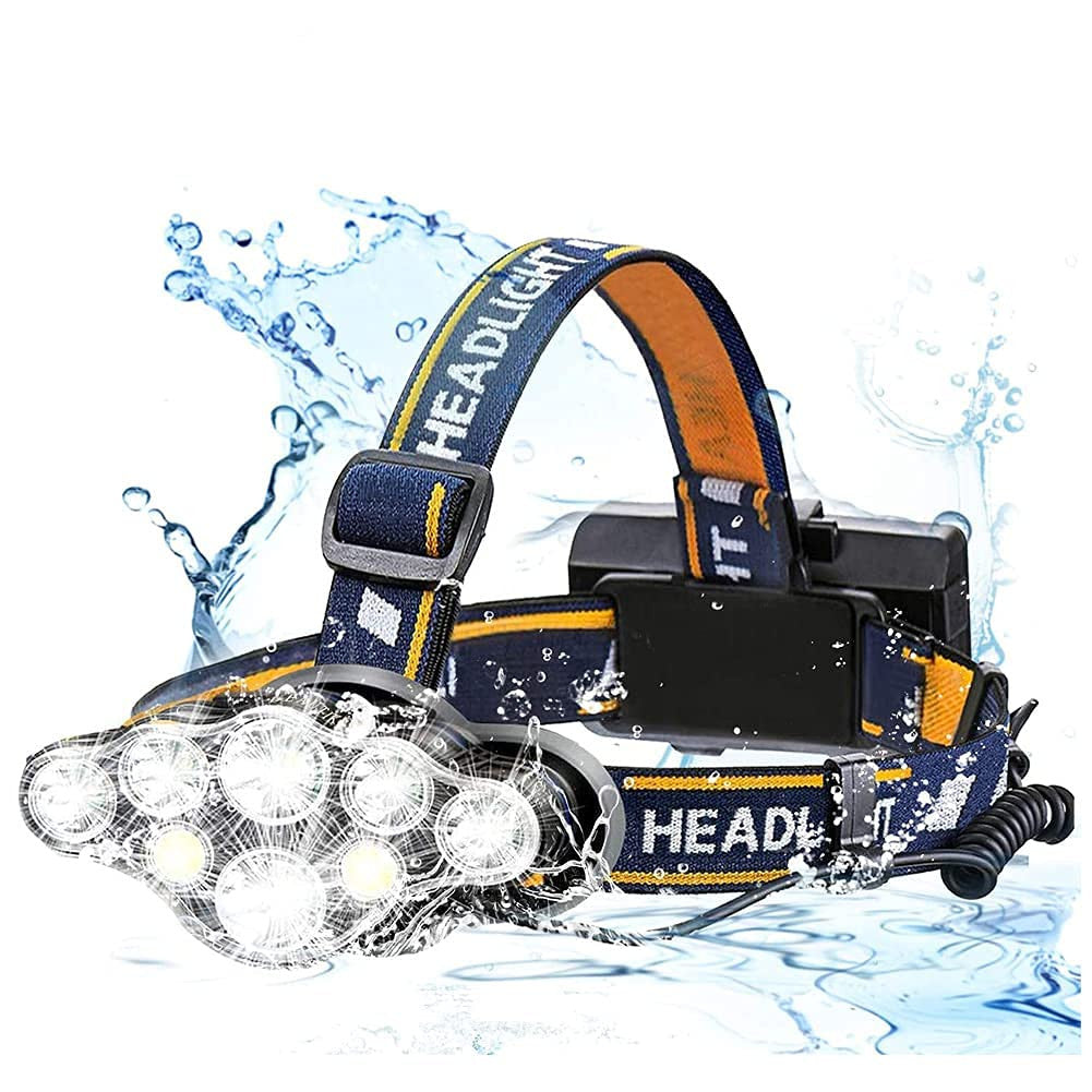 UltraLight 18000 Lumen Waterproof Rechargeable Headlamp for Outdoor Activities