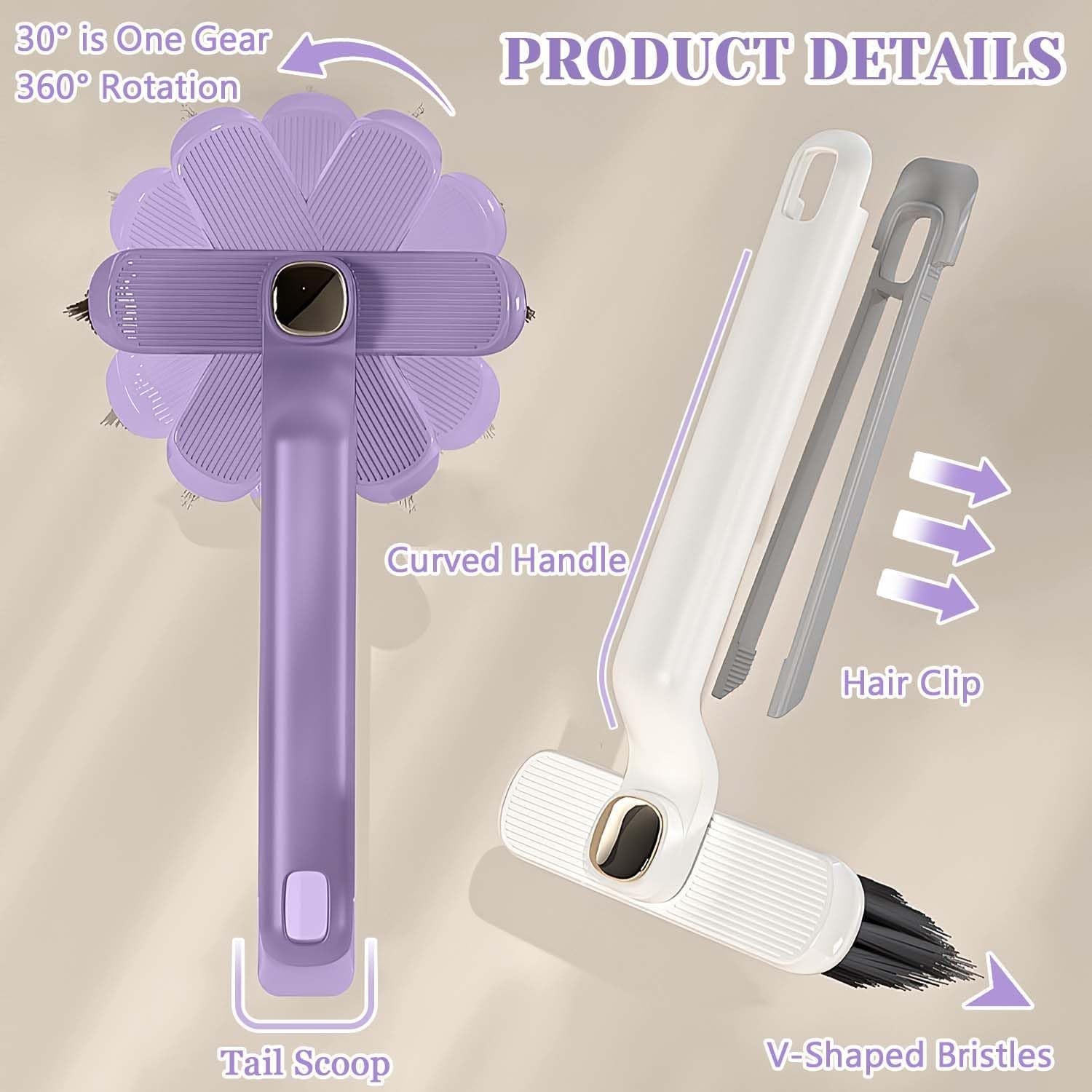 360° Rotating Gap Cleaning Brush with Hard Bristles