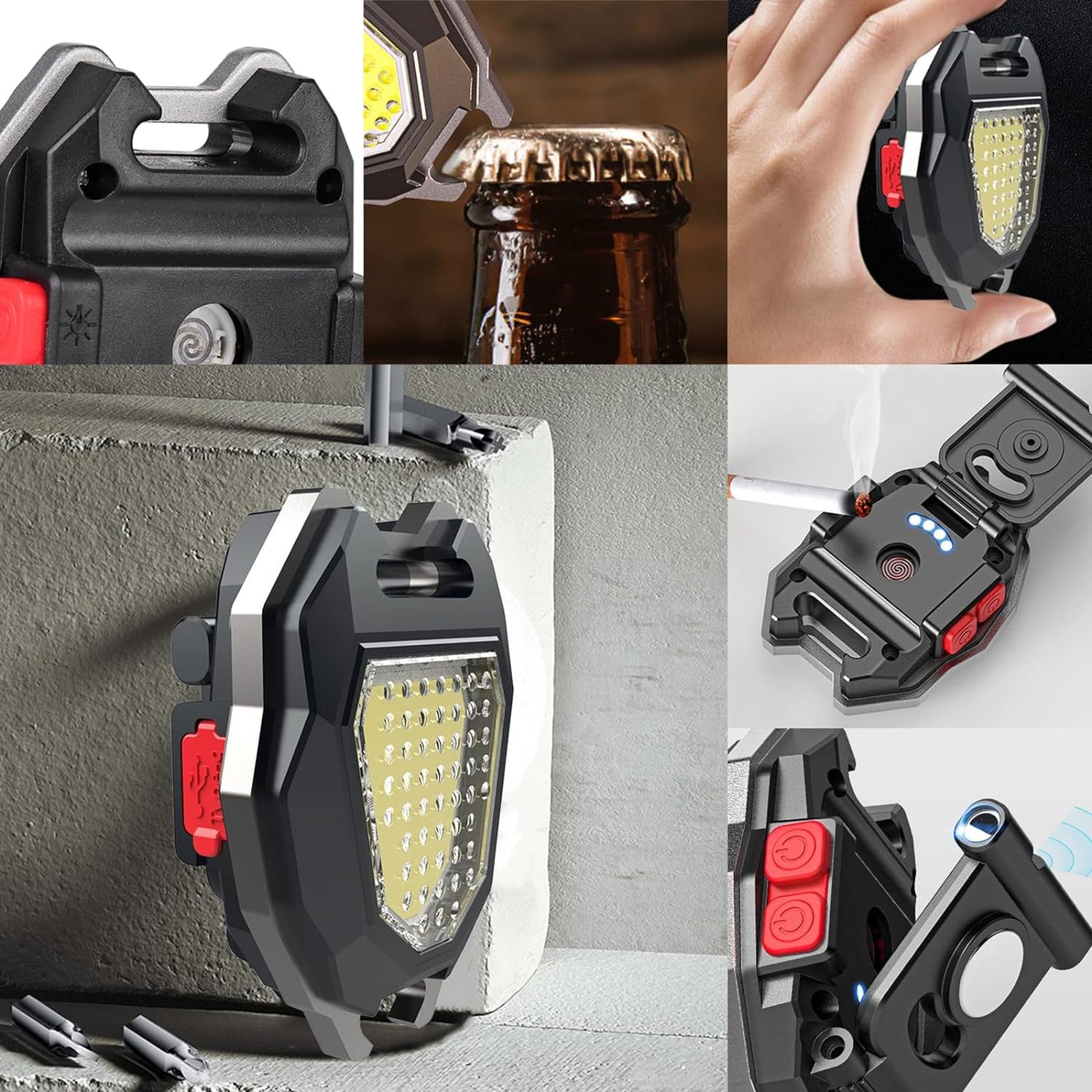 Cob Keychain Light with Cigarette Lighter and COB Illumination