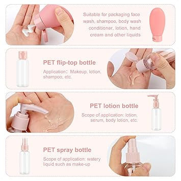 11-Piece Silicone Travel Bottle Set for Easy Packing