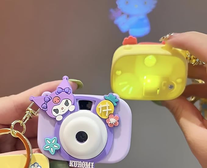 Cute Cartoon Projection Camera Keychain - Mini Camera Accessory