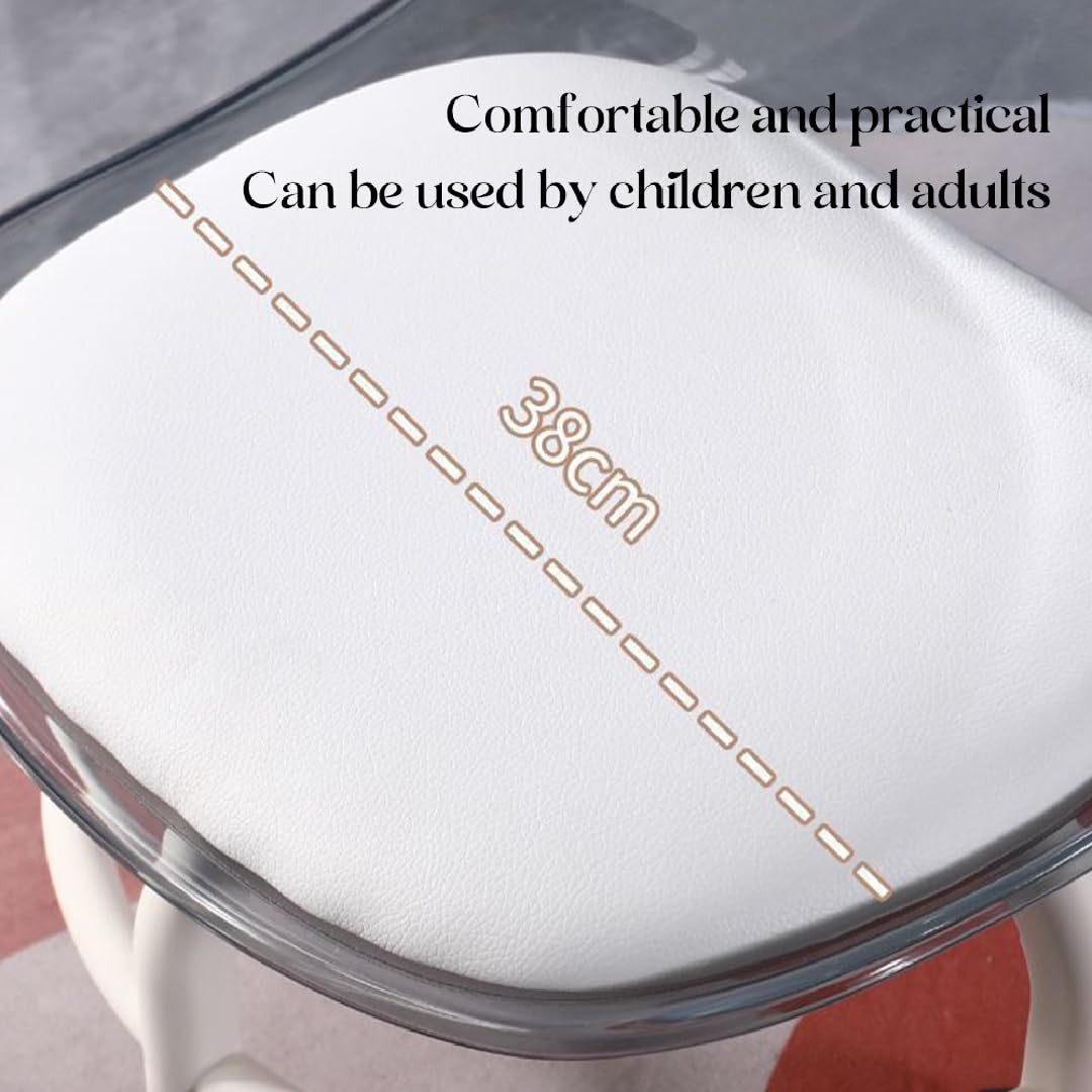 Mini Rolling Stool - Transparent, Compact, Adjustable Chair