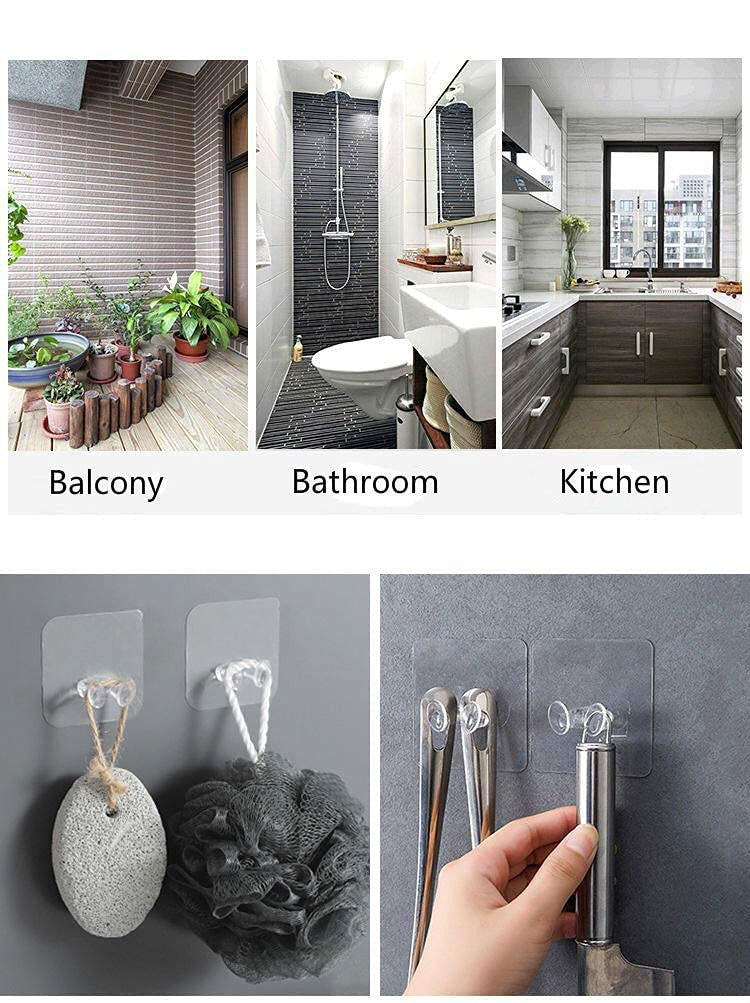 Transparent 2-in-1 Sticker Hook, Wall-Mounted, Multi-Function Storage(1 Pcs)