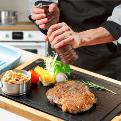 8-Inch Wooden Salt & Pepper Grinder Set with Adjustable Coarse Fineness
