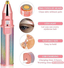 Rainbow 2-in-1 USB Facial & Body Hair Trimmer for Ladies
