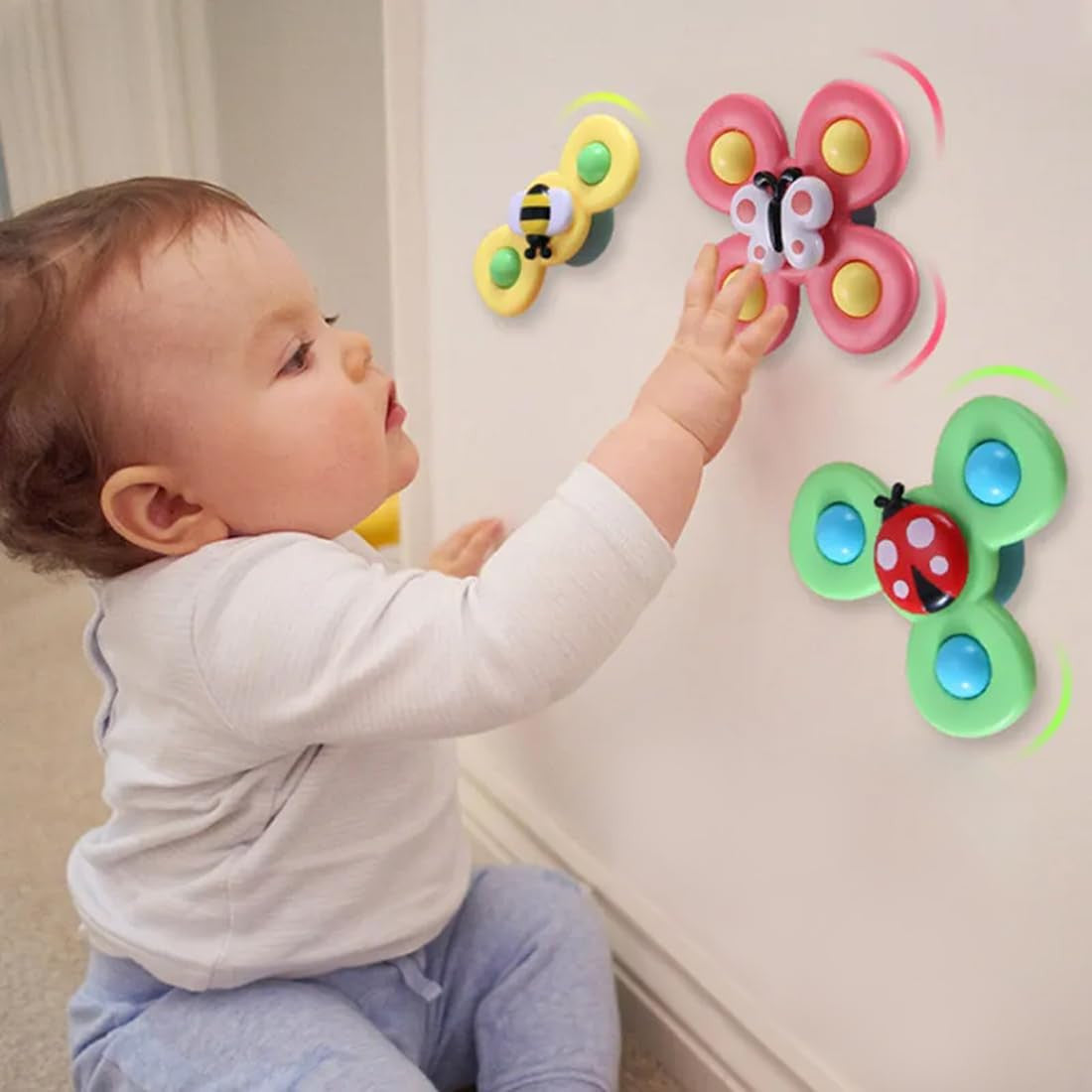3-Pack Suction Cup Spinner Toy for Baby Bath & Play