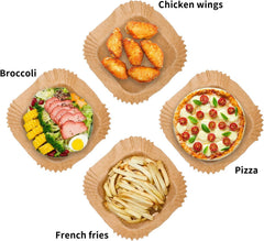 92-Pack Non-Stick Air Fryer Paper Sheets for Easy Baking