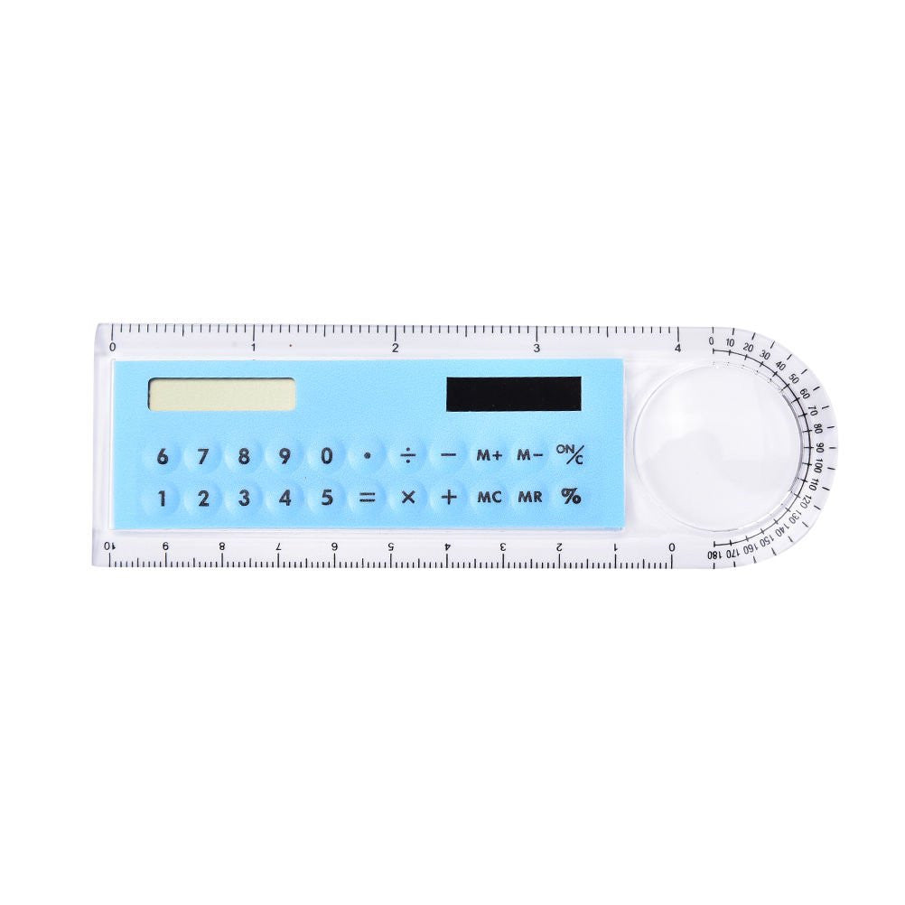 Mini Solar Calculator with 10cm Ruler and Transparent Screen