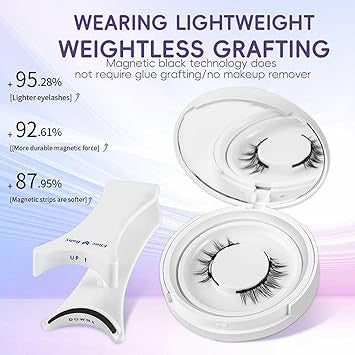 Magnetic Eyelashes with Applicator – Reusable Natural Look