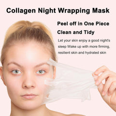 Collagen Night Face Mask - Peel Off, Wrapping, Overnight Care