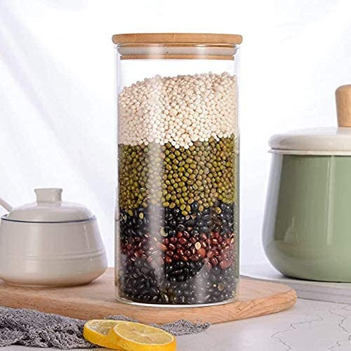 1200ml Airtight Glass Storage Jar with Bamboo Lid