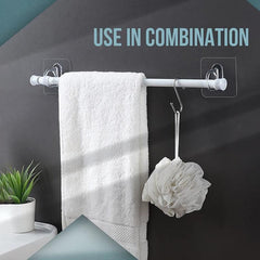 Multi-Functional Transparent Adhesive Wall Hook with Stainless Steel Load Capacity