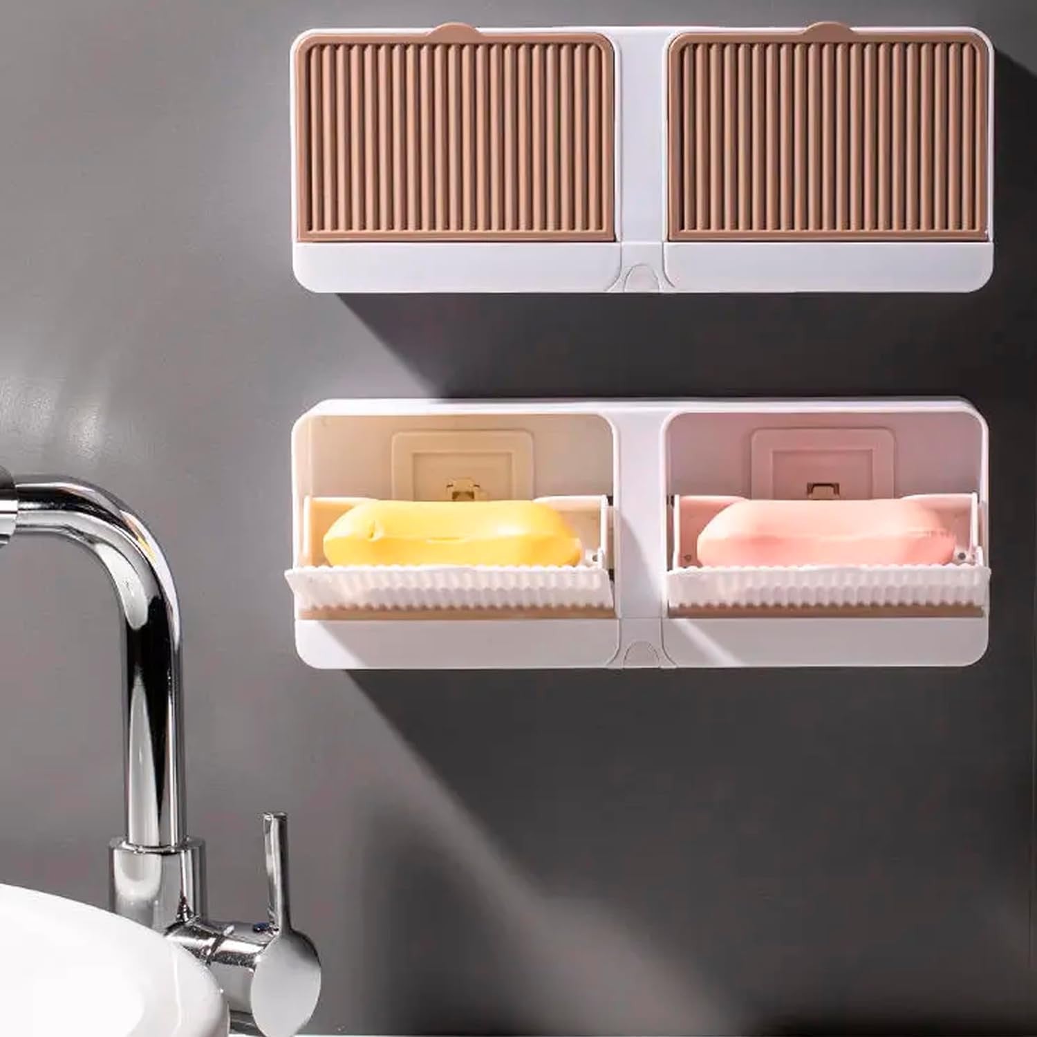 Wall Mounted Double Soap Box for Easy Bathroom Storage