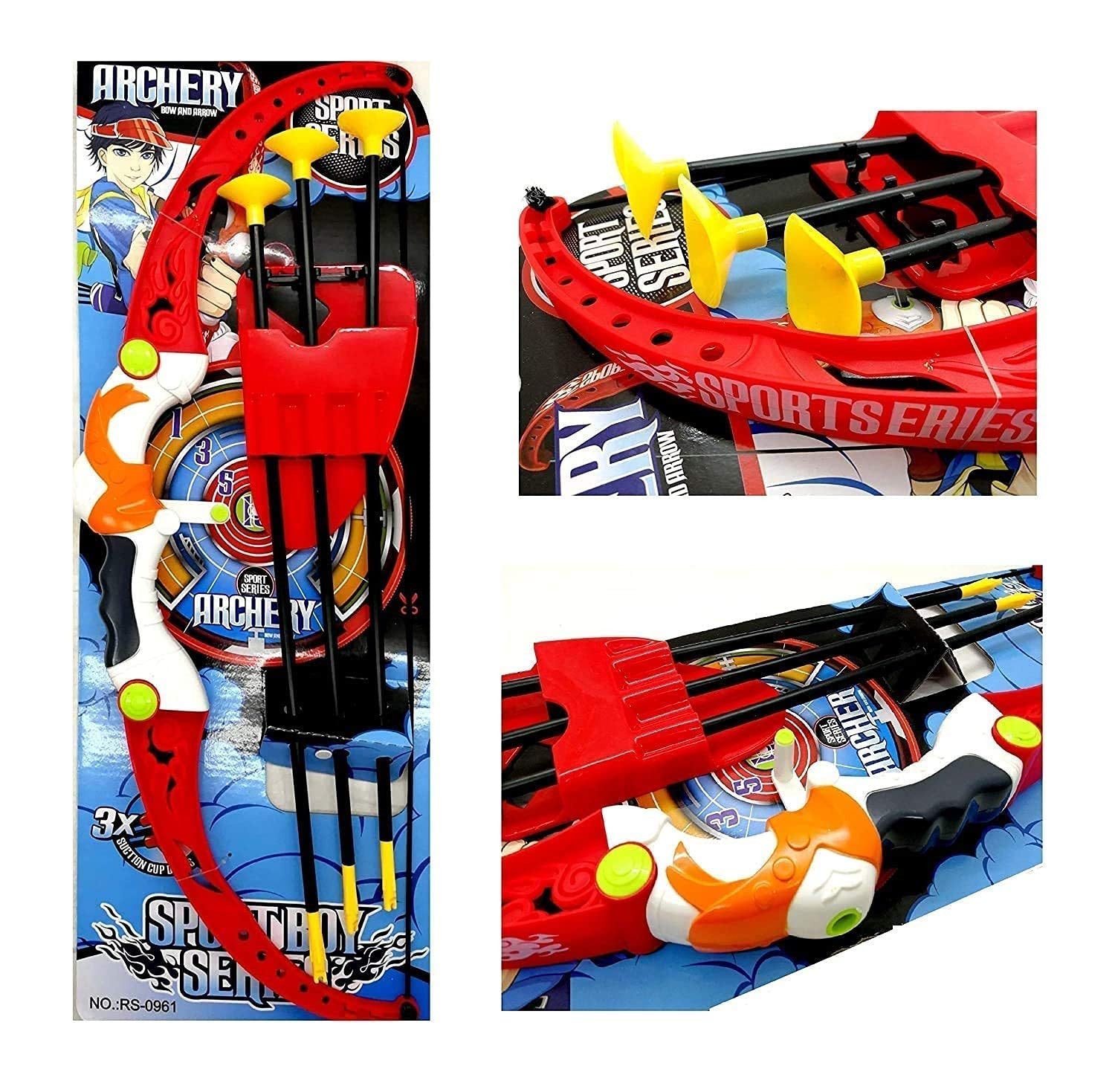 Kids Archery Bow and Arrow Toy Set with Suction Cup Arrows and Target