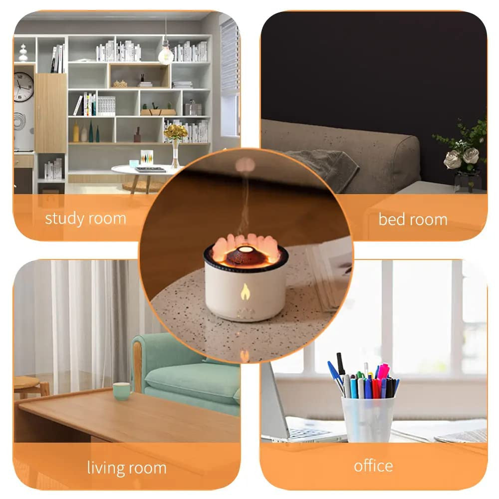 Volcano Flame Diffuser & Humidifier for Aromatherapy and Air Quality