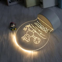 3D Acrylic Message Board with Light, Pen, Night Lamp, Rewritable