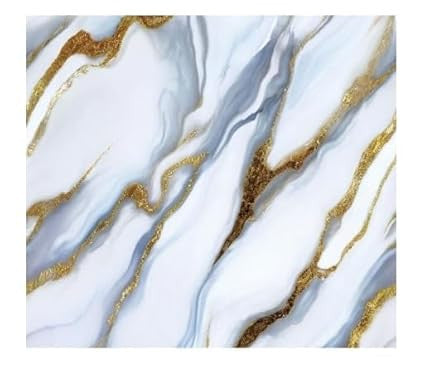 White Blue Marble Foil - Elegant Decorative Wrap (Ta-061)