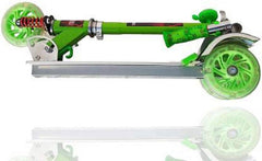 Kids Green Foldable 3-Wheel Scooter with Lights, Brake & Bell
