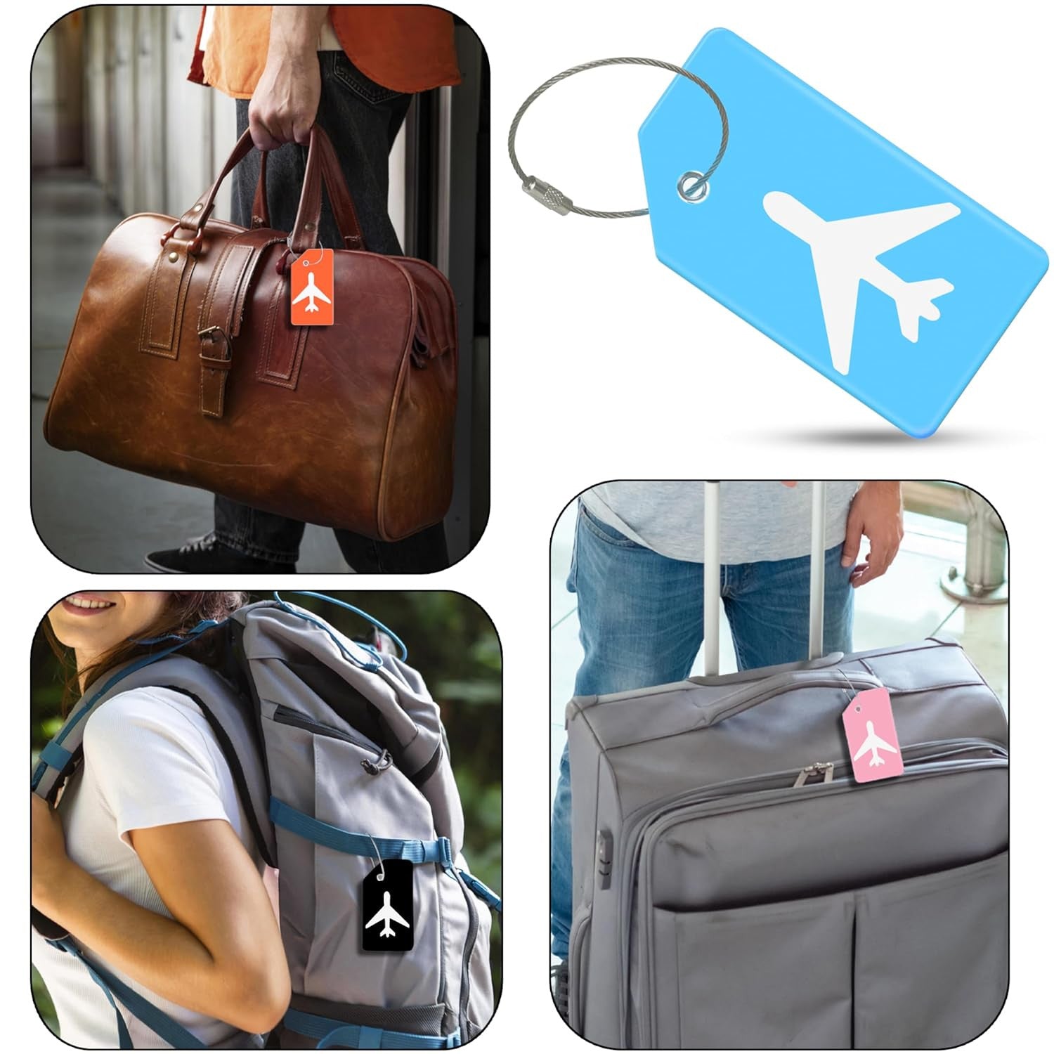 Silicone Travel Luggage Tag - Durable Bag Tag for Travel