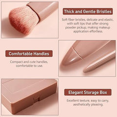 Mini Travel Makeup Brush Set - Compact Cosmetic Brush Kit