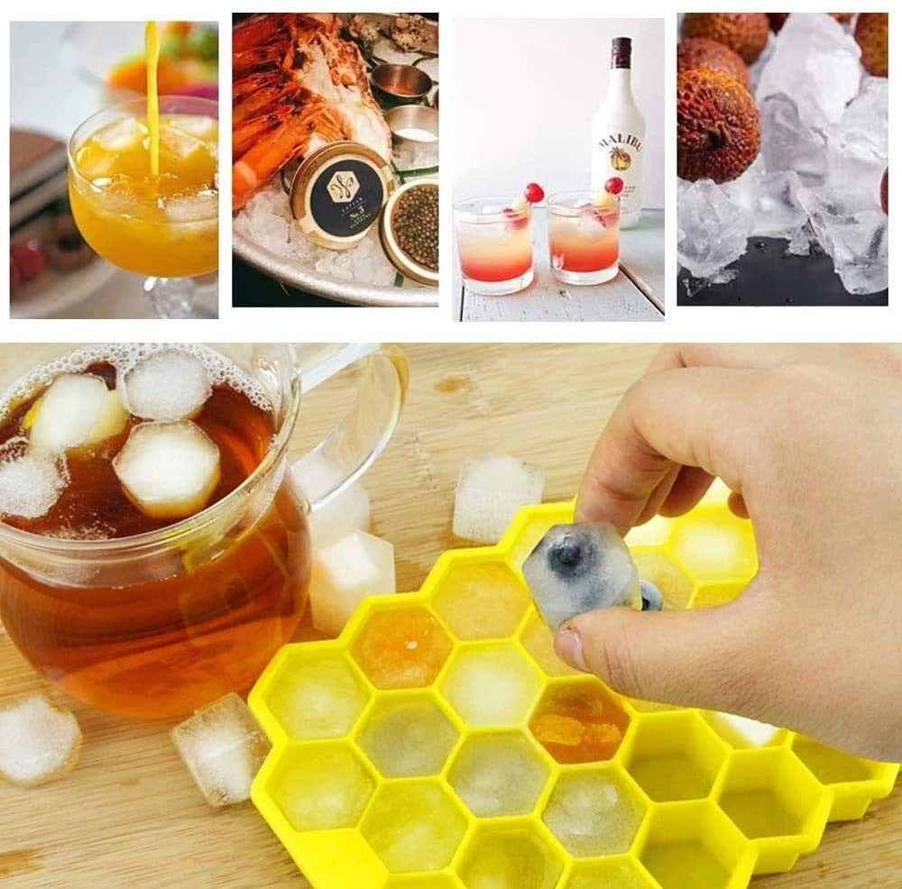 Honeycomb Silicone Ice Cube Tray with 24 Cubes for Drinks