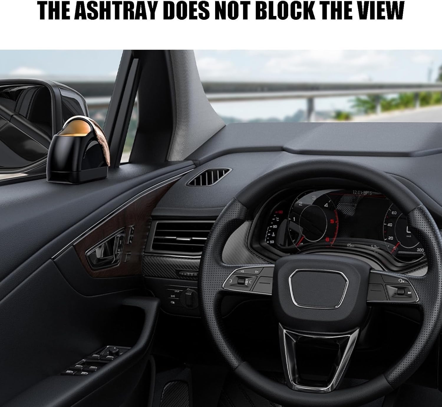 Premium Car Ashtray with LED Light, Windproof & Odor-Proof