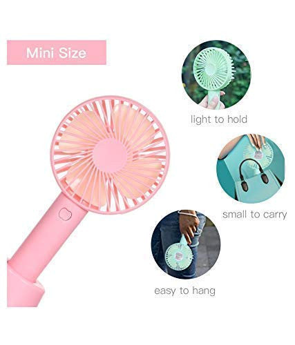 Portable Mini USB Handheld Fan with Stand for Travel and Office