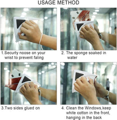 Magnetic Double-Sided Glass Cleaner with Safety Rope and Adjustable Force