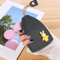 Cute Leather Fruit Key Holder with Pull-Out Sleeve
