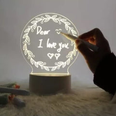3D Acrylic Message Board with Light, Pen, Night Lamp, Rewritable