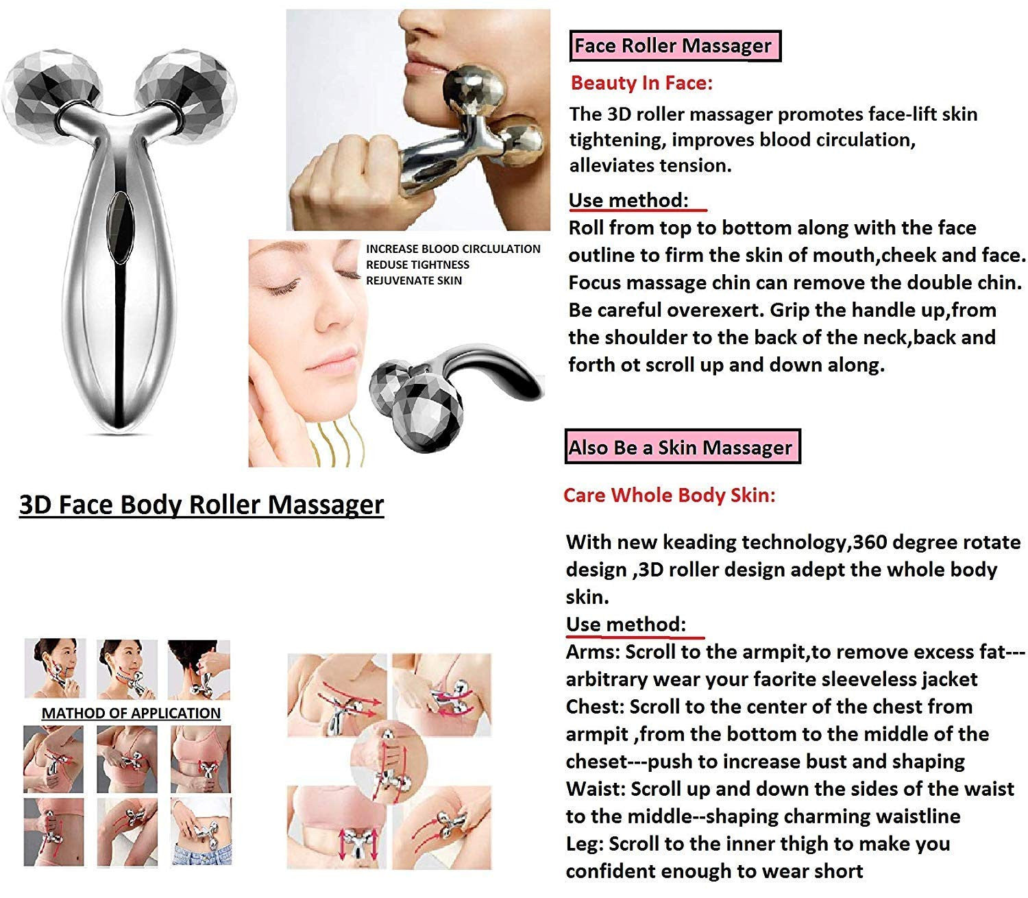 3D Body & Face Massager for Skin Tightening & Body Shaping