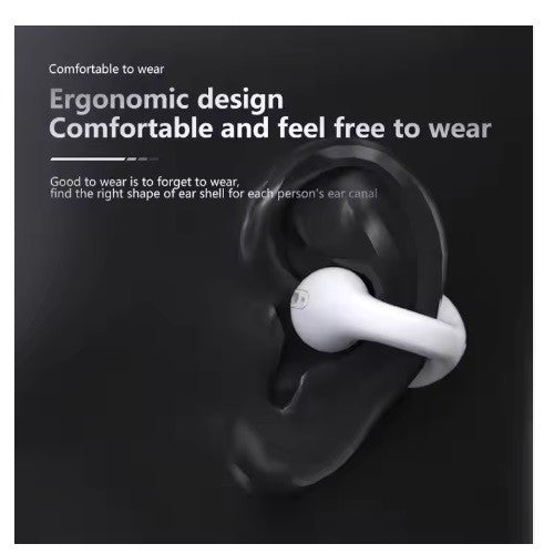 Open-Ear Bone Conduction Ear Clip Earbuds with Noise Reduction