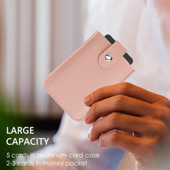 Leather Pull-Out Credit Card Holder - Slim RFID Blocking Wallet
