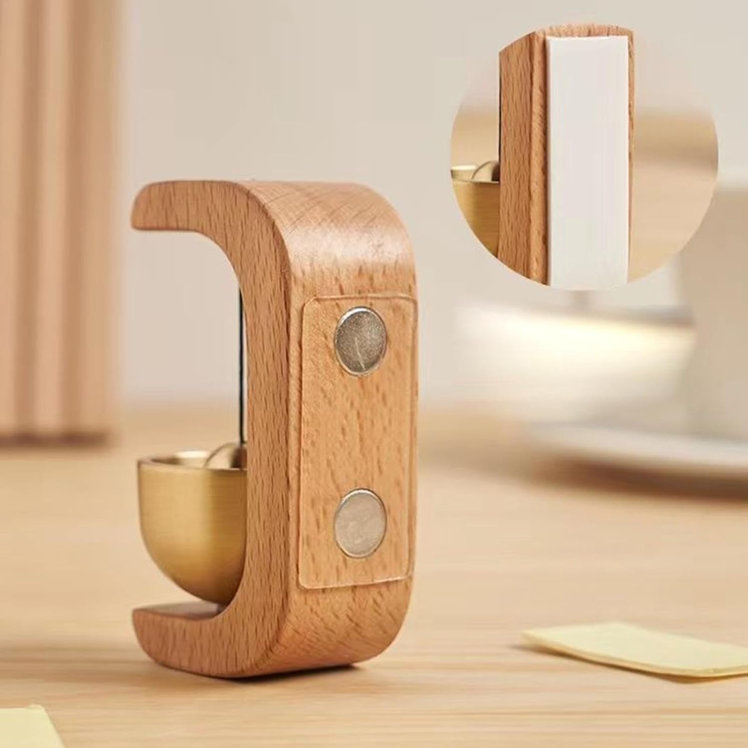 Wooden & Brass Magnetic Door Bell with Chime