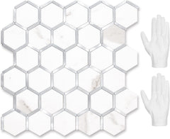 Hexagon Metal Tiles 3D Wall Paper - Self-Adhesive, Waterproof, Modern