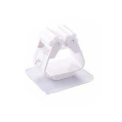 Wall-Mounted Plastic Broom and Mop Holder with Sticker - 1 Pc
