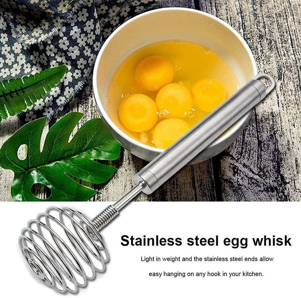 SS Spring Egg Beater & Milk Whipper - Easy to Clean, Durable, Versatile