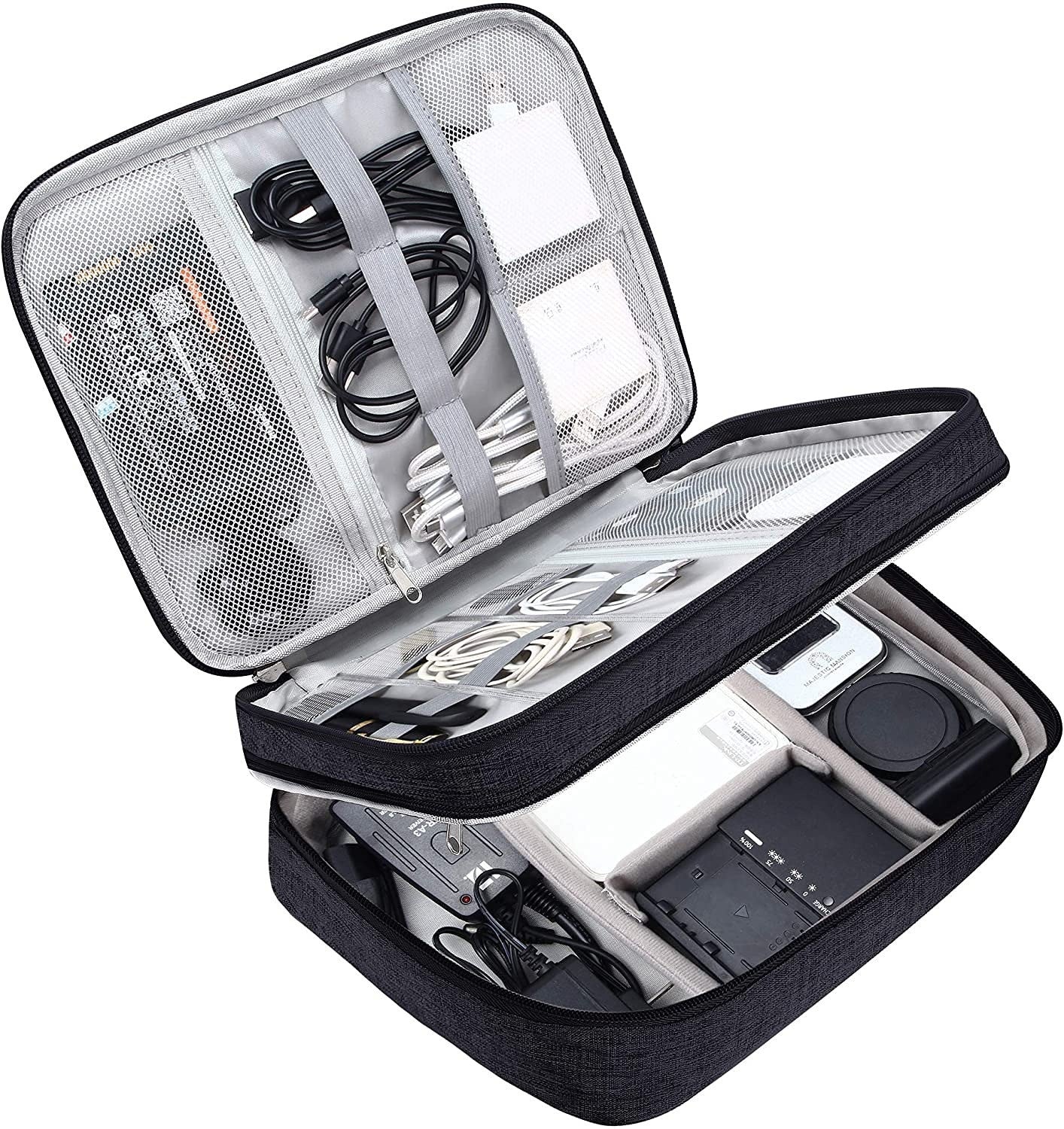 Double Layer Electronic Gadget Organizer Bag for Devices and Accessories