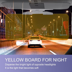 HD Car Sun Visor for Day & Night Glare Protection, Yellow