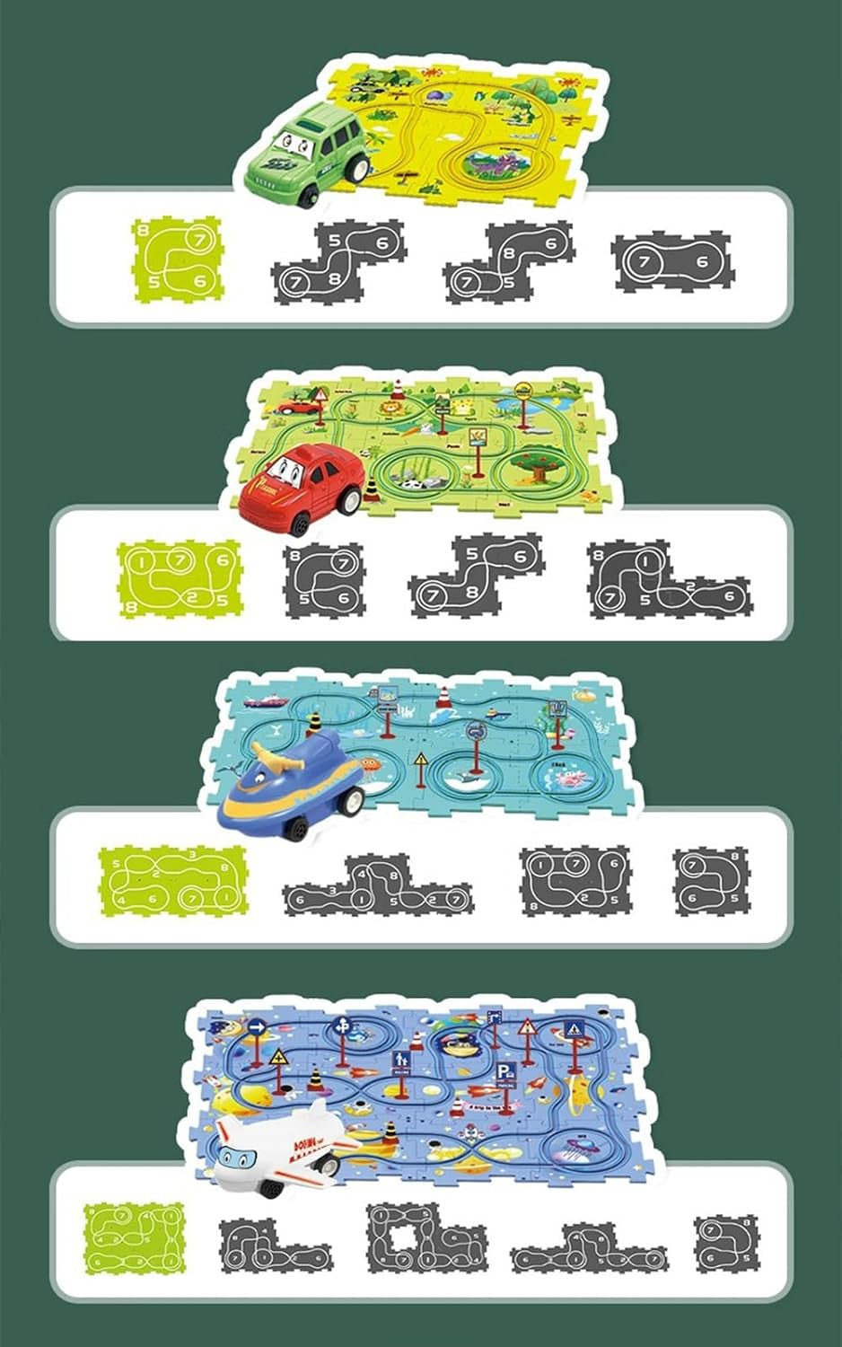 Rail Car Puzzle Set for Kids - Track Building & Play