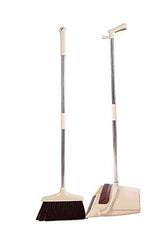 Windproof Mop & Dustpan Set with Self-Cleaning Broom and Steel Handle