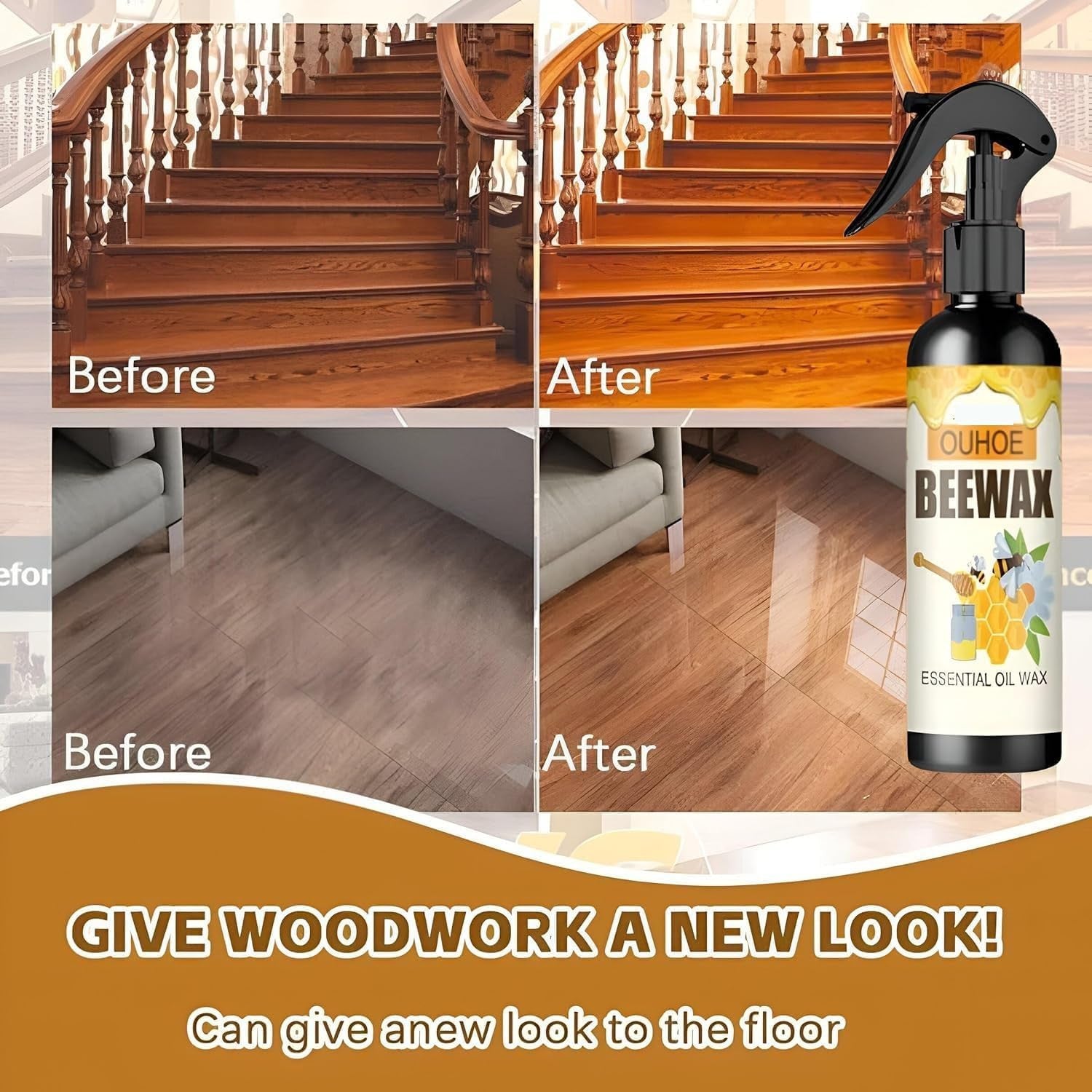 Bee Wax Spray Furniture Polish for a Natural Shine