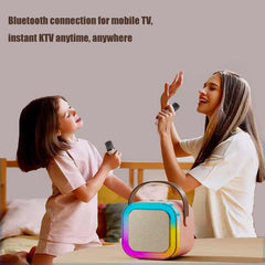 Portable Bluetooth Karaoke Speaker with Wireless Microphone & LED Light