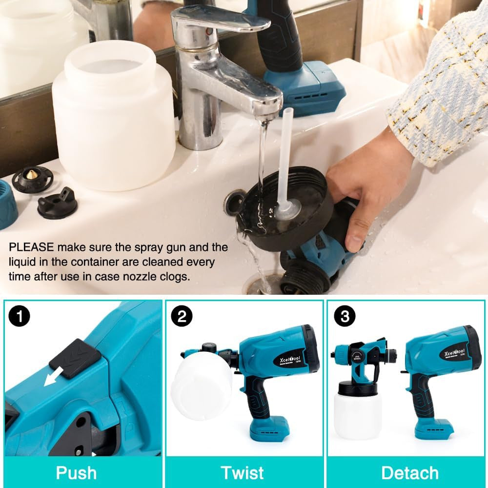 48V Cordless Paint Sprayer - Portable Electric Spray Gun