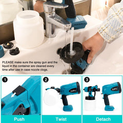 48V Cordless Paint Sprayer - Portable Electric Spray Gun