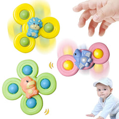 3-Pack Suction Cup Spinner Toy for Baby Bath & Play