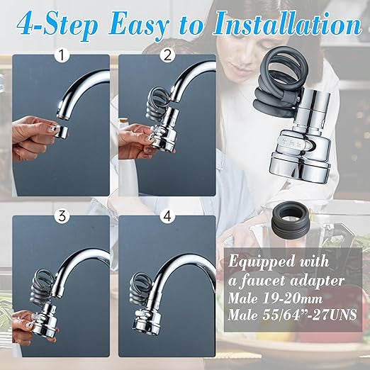 Expandable Kitchen Faucet with Sprayer - Adjustable Sink Faucet