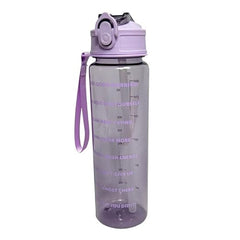 3-Pack Transparent Motivational Water Bottles for Drinking & Fitness