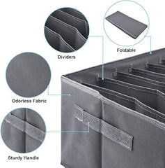6-Compartment Wardrobe Clothes Organizer Storage Box