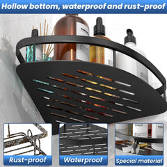 Aluminum Self-Adhesive Bathroom Corner Shelf & Storage Rack